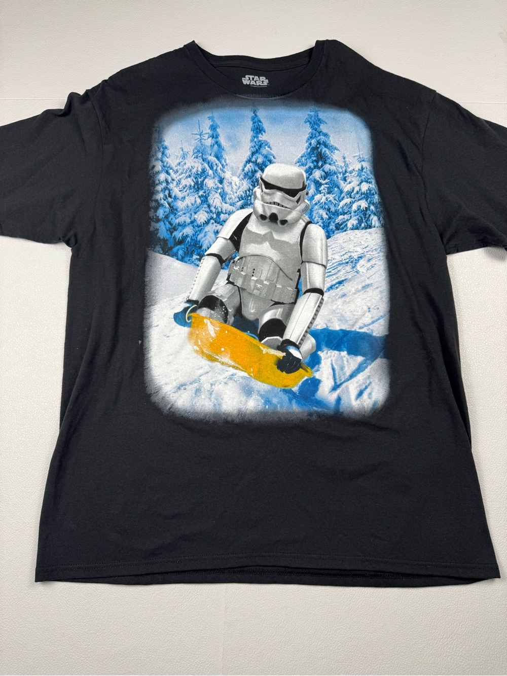 Star Wars Stormtrooper Sledding Graphic T-Shirt Black Men’s XL Firstsun